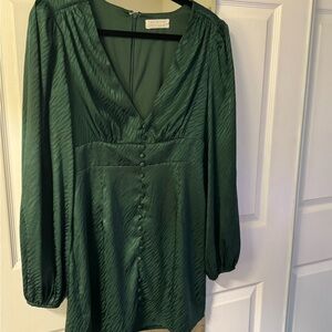 Emerald Shade Green Holiday Party Cocktail Dress